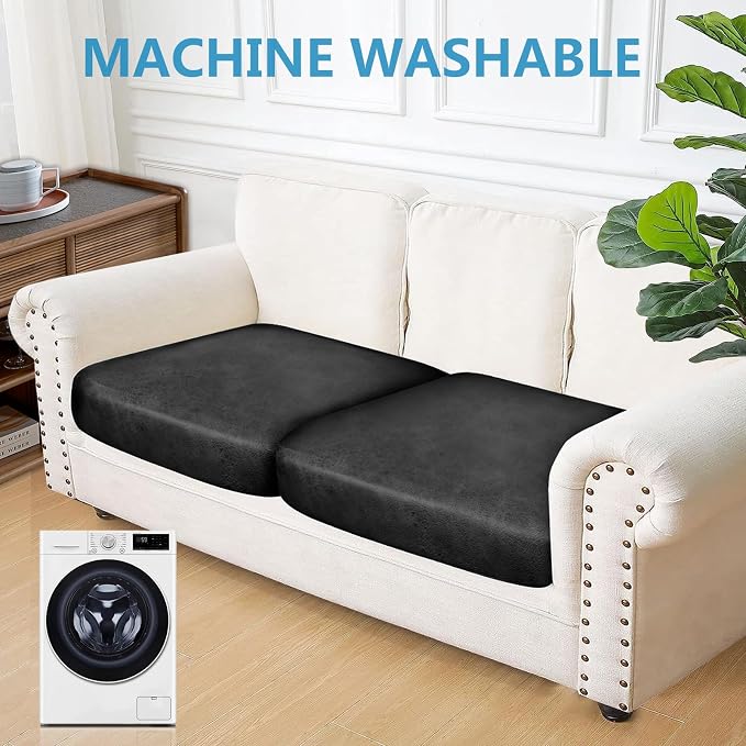 Leather Look Couch Cushion Covers Sofa Seat Slipcovers Sets Couches Furniture - Image 2
