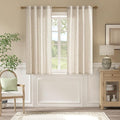 jinchan Linen Curtains Taupe Grey on Beige Striped Curtains by JINCHAN