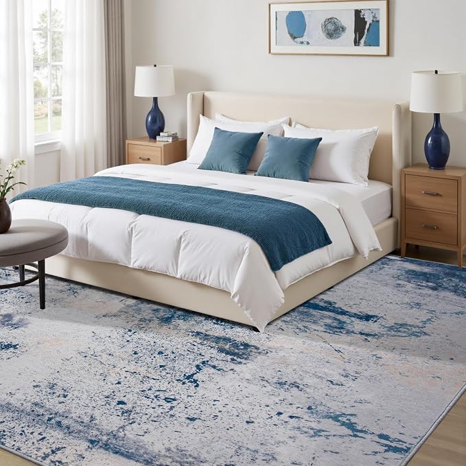 Toneed Abstract Area Rug 5x7 Modern Washable Rug Soft Non Slip Rug Low Pile - Image 3