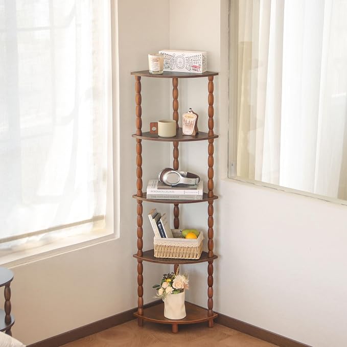 MaxSmeo Corner Shelf, 5-Tier Corner Bookshelf - Image 7