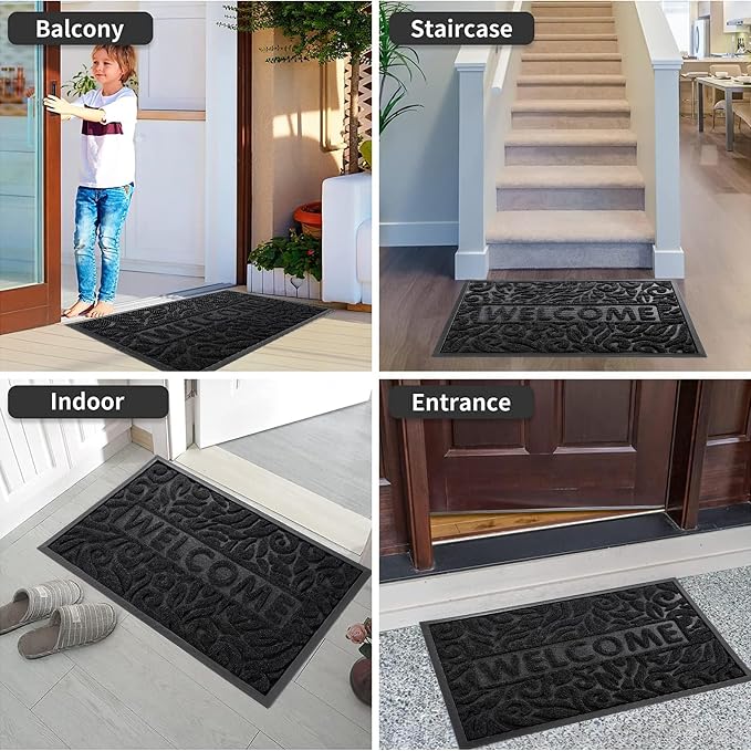 Yimobra Large Welcome Mat 36x24, Waterproof Non-Slip Outdoor Mats - Image 5