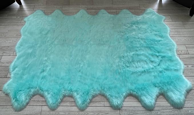 Free Shape Luxury Soft Fluffy Shag Area Rug Duo Decto 12 Pelts 6'x12', 180x360cm by LAMBZYRUGS
