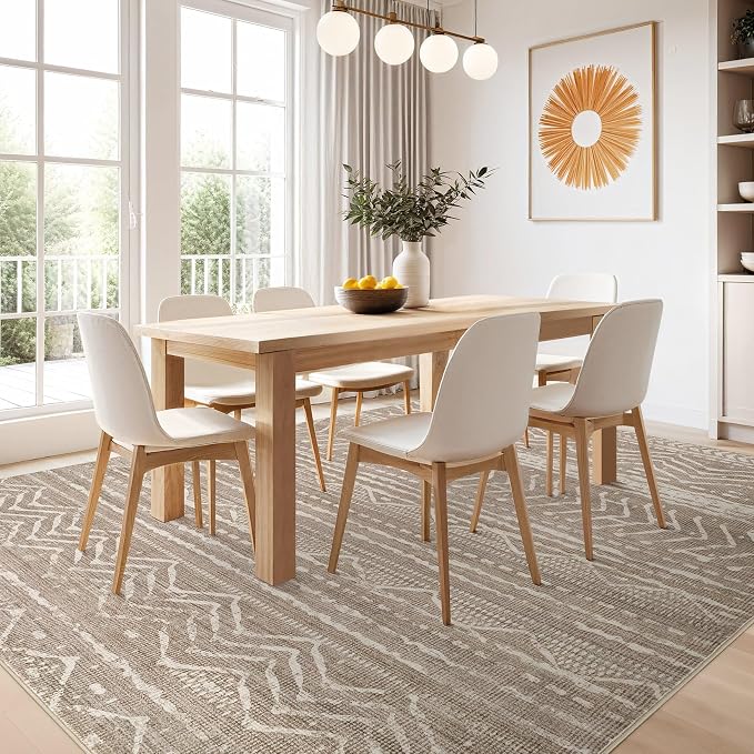 Nakagishi 7x10 Area Rugs Living Room: Washable Boho Large Neutral Soft - Image 7