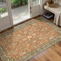 Tangsoo 2x4 Washable Rug for Entryway, Vintage Floral Entry Rug Non Slip by Tangsoo