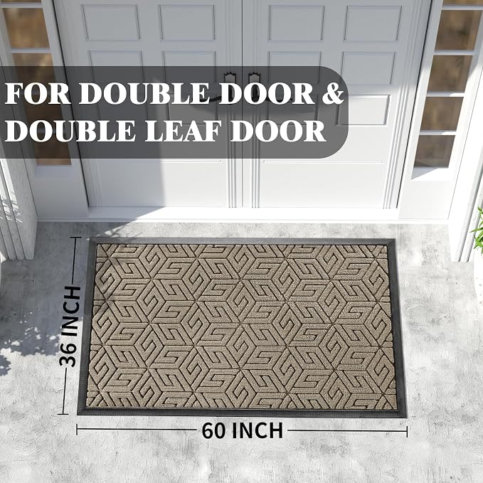 Yimobra Extra Large Door Mat 60x36, All-Weather Waterproof Outdoor Mats - Image 2