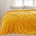 NEWCOSPLAY Super Soft Queen Blanket Mustard Yellow Premium Silky Flannel Fleece by NEWCOSPLAY