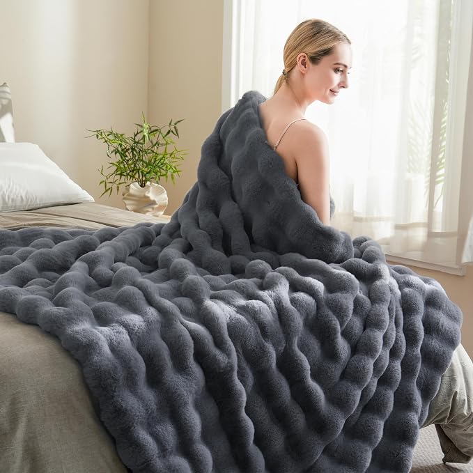 BENVWE Faux Fur Throw Blanket for Couch – Cozy Fuzzy Soft Plush Fluffy Thick - Image 7