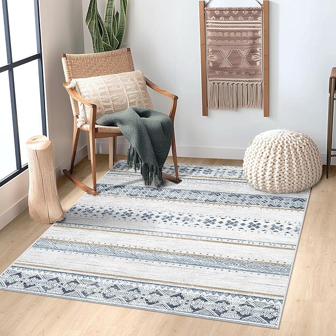 BESTSWEETIE 3x5 Area Rugs for Living Room Washable Moroccan Farmhouse Neutral by BESTSWEETIE