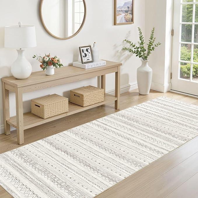 cotiled Hallway 2.6x10 Runner Rugs: Washable Boho Rugs - Image 2