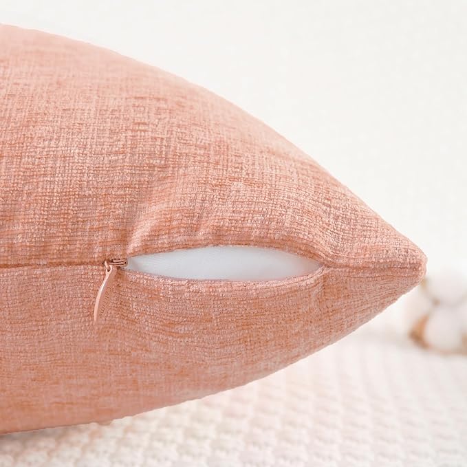 CaliTime Throw Pillow Covers Decorative 12 X 20 Inches Pack of 2 Cozy Chenille - Image 3