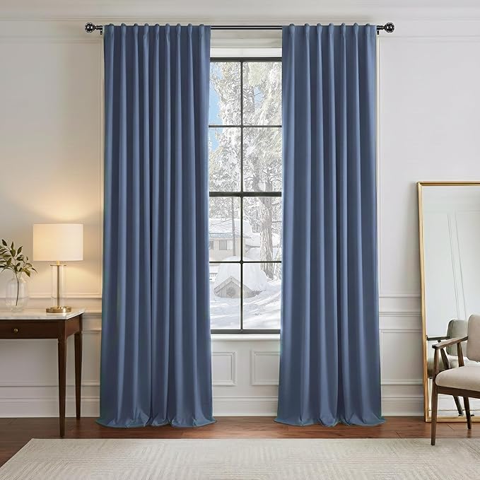 PONY DANCE Blackout Curtains for Bedroom, Room Darkening 96 inch Curtains 2 by PONYDANCE