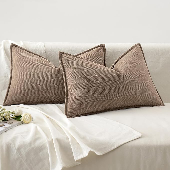 MIULEE Pack of 2 Coco Brown Decorative Lumbar Pillow Covers 12x20 Inch Soft - Image 6