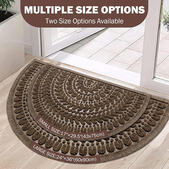 RORA Half Circle Door Mat Front Door Mat Outside Entrance Welcome Mats Outdoor - Image 4