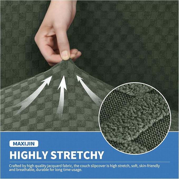 MAXIJIN 4 Piece Jacquard Extra Large Couch Covers - Image 5