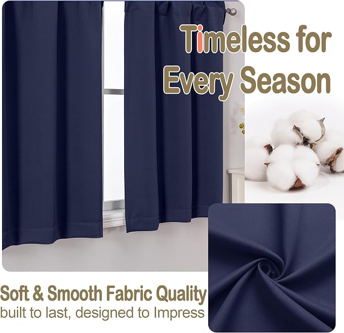 OVZME Navy Blue Blackout Curtains - Image 7