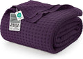 Utopia Bedding Plum 100% Cotton Waffle Blanket 300 GSM Soft Lightweight by UTOPIABEDDING