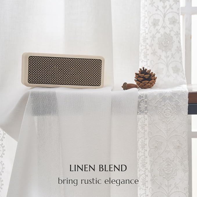jinchan Weslie White Linen Curtains - Image 9