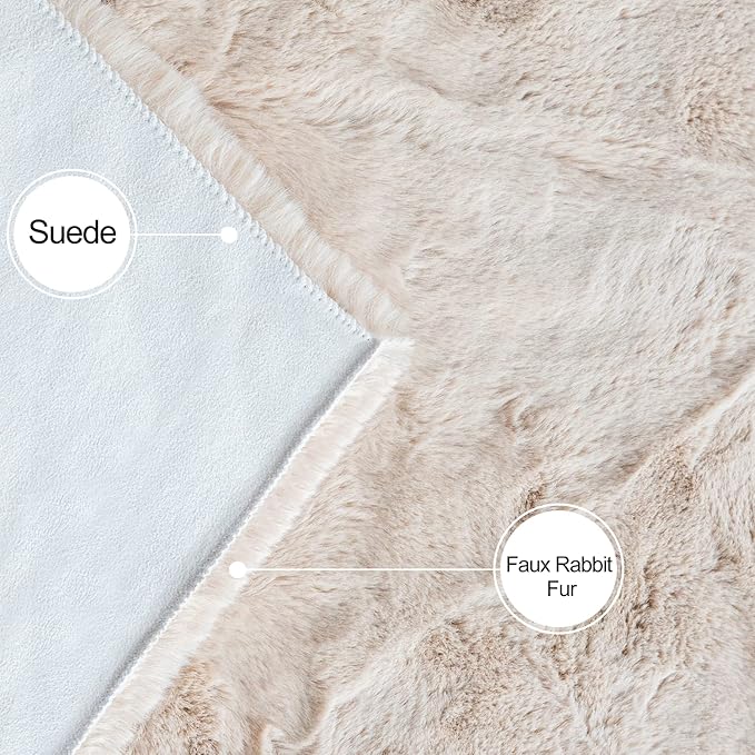 ORINOVA Light Brown Beige Fluffy Faux Fur Rugs - Image 6