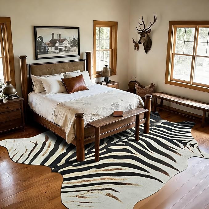 BENRON Zebra Print Area Rug, Cute Animal Hides and Skins - Image 2