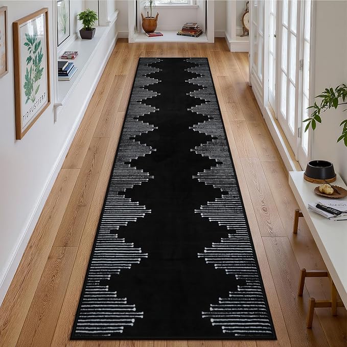 Seavish Hallway Runner Rug 2x8 Black Kitchen Runner Rugs Non Slip Washable Low by Seavish