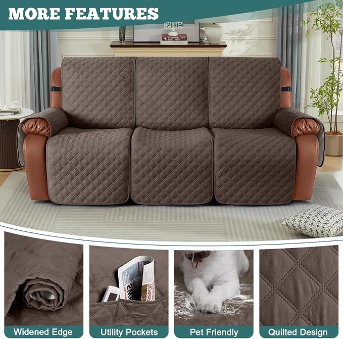 Ruaozz Waterproof Recliner Sofa Covers, 1-Piece Couch Covers - Image 5