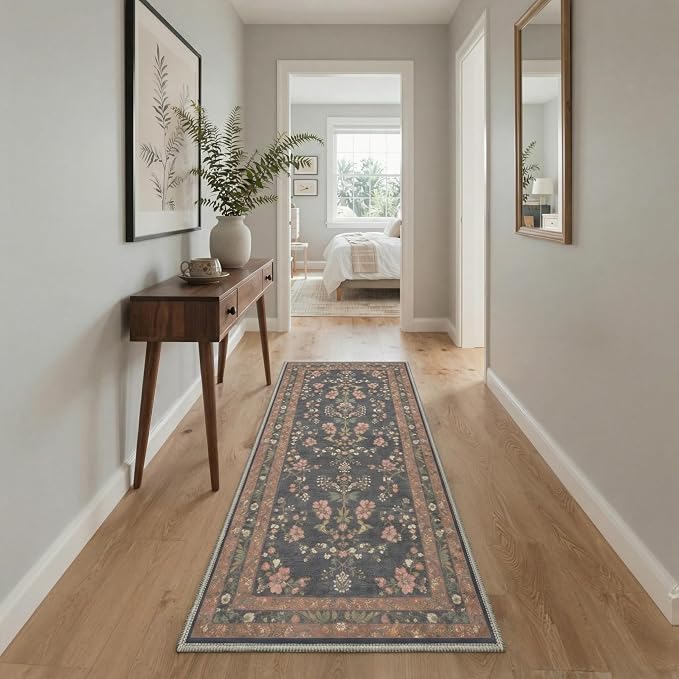 GENIMO Runner Rug 2x5 Non Slip Machine Washable Vintage Hallway Runner Rug by GENIMO