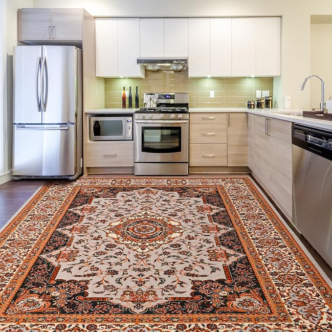 Area Rug for Bedroom, 4x6Ft Non-Slip Modern Carpet for Dining Room Farmhouse - Image 3