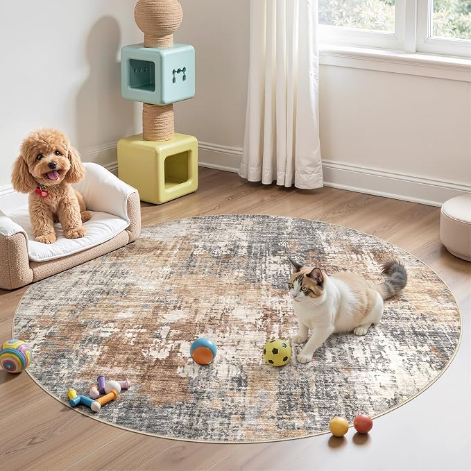 DMOYEST 5ft Round Area Rug Living Room Rugs - Image 4