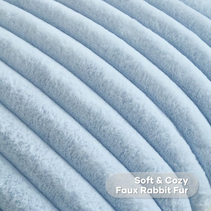 FUTEI Light Blue Decorative Throw Pillow Covers Set of 2, 20x20 Inch Soft - Image 2