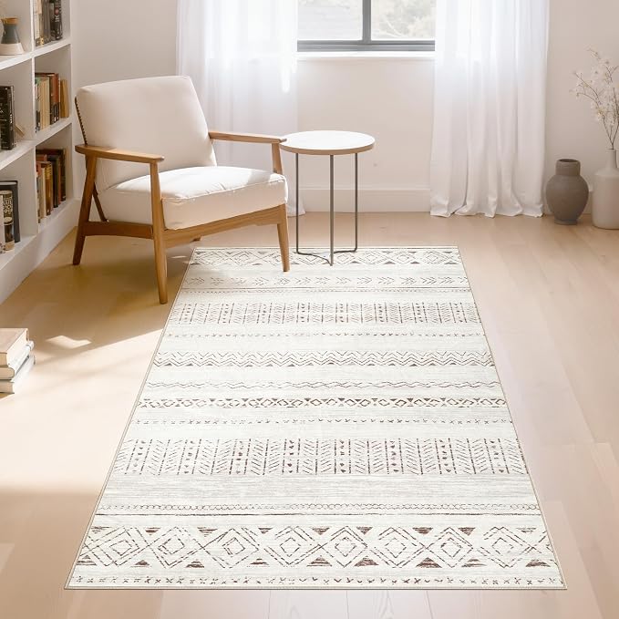 cotiled 3x5 Area Rug Living Room: Washable Boho Rugs by COTILED
