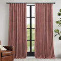 RYB HOME Pink Velvet Curtains 102 inches by RYBHOME