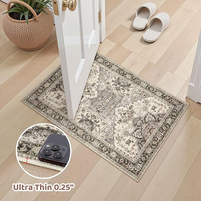 2x3 Washable Entryway Rug: Non-Slip Soft Small Indoor Area Rug - Image 6