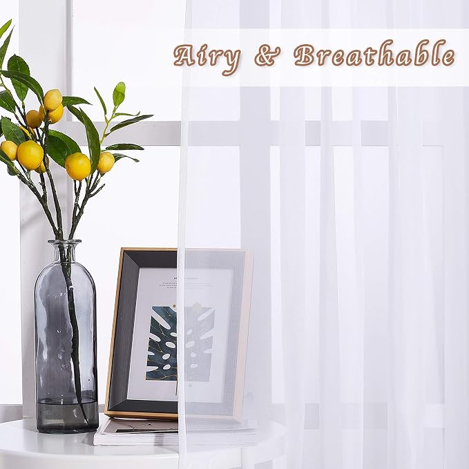 NICETOWN Voile Sheer Curtains for Windows, Grommet Elegant Airy Lightweight - Image 4