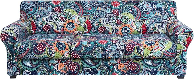 hyha Couch Cover, Floral Pattern, 4 Pieces, Sofa Slipcovers, by hyha