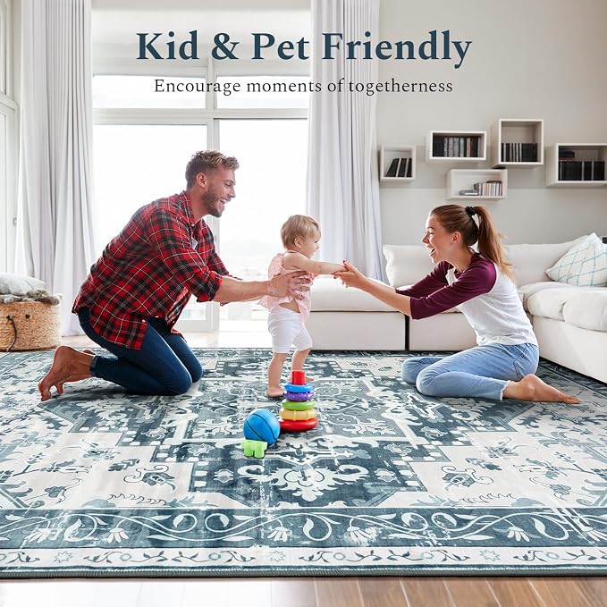 Rugflix 6x9 Area Rug for Living Room, Machine Washable Area Rugs - Image 9