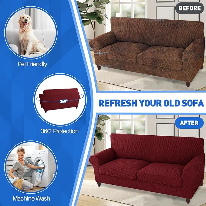 MAXIJIN 3 Piece Stretch Couch Covers - Image 5