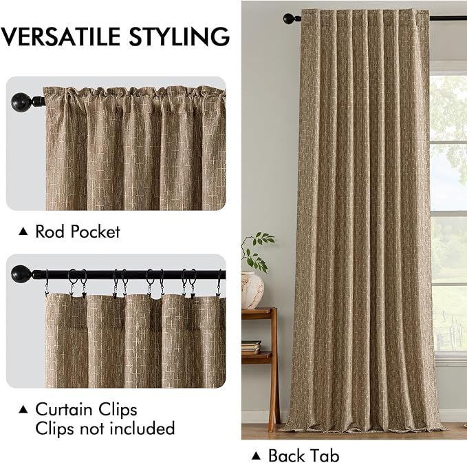 MIULEE Decorative Back Tab Linen Curtains - Image 3
