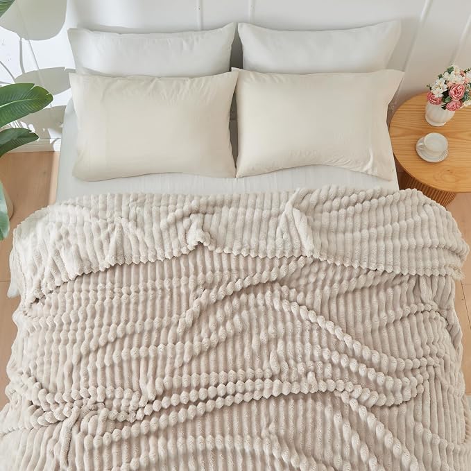 NEWCOSPLAY Super Soft Queen Blanket Linen Premium Silky Flannel Fleece 3D - Image 2