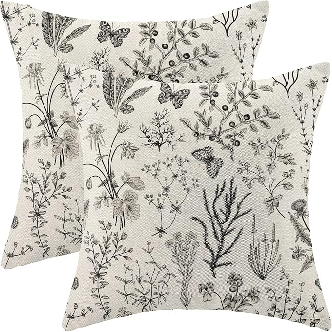 AEIOAE Spring Pillow Covers 18x18 Inch Set of 2, Seasonal Floral Outdoor by AEIOAE