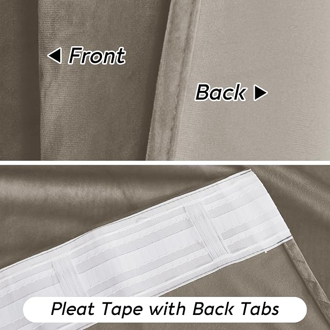 RYB HOME Blush Velvet Curtains 96 inches 2 Panels Set, Thermal Insulated - Image 5