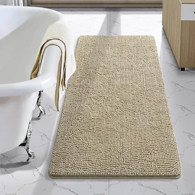 LOCHAS Luxury Bathroom Rug Shaggy Bath Mat 24 x 44 Inch, Washable Non Slip Bath by LOCHAS