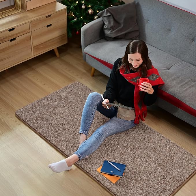 Keeko Soft 2x4 Small Runner Rug Brown, Bedside Rugs - Image 2