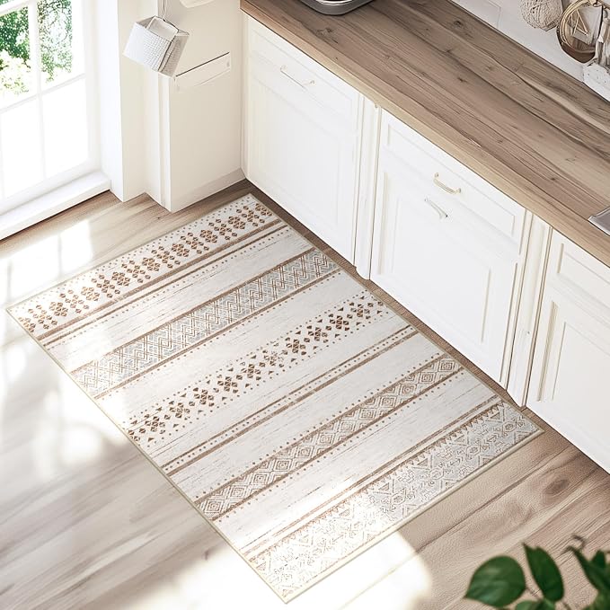 BESTSWEETIE 2x3 Area Rugs for Living Room Washable Moroccan Farmhouse Neutral - Image 6