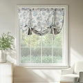 jinchan Linen Floral Tie up Shade Valance Curtains by JINCHAN