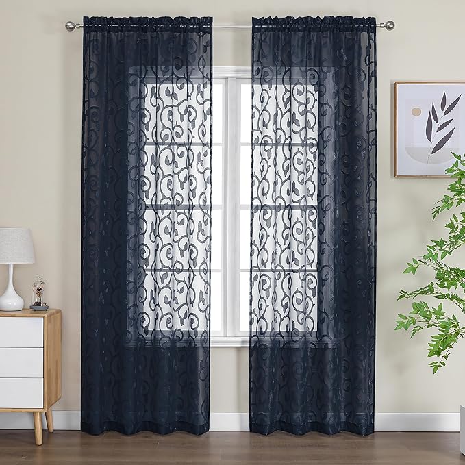 OWENIE Furman Extra Long Sheer Curtains 96 inches Long by OWENIE