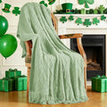 inhand Basil Green Knitted Throw Blanket by inhand