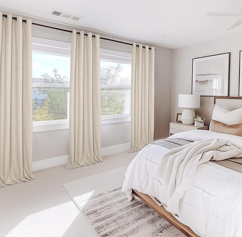 100% Blackout Shield Linen Blackout Curtains - Image 2