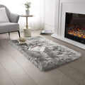 SERISSA Ultra Soft Faux Fur Area Rug Grey Fluffy Rug Plush Chair Cover Seat Pad by SERISSAHomeDecorCollection