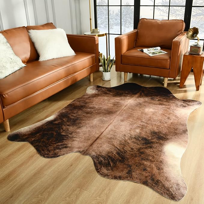 Easycozy Faux Cowhide Large Cow Print Rug by HomeWesternDecoration