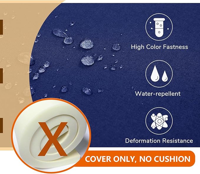 Oslimea Outdoor Cushion Cover 25x25x5 Waterproof Patio Cushion Seat Cover 4 - Image 4